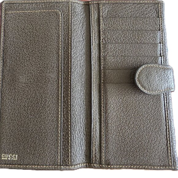 Vintage Gucci Long Leather Wallet w/cc slots ~ EVC ~ 70's/80's - Picture 5 of 14